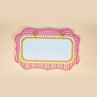 Pink Polka Frame wooden name board